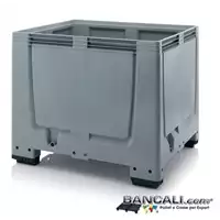 Foto articolo dell\'articolo Cassone plastica 1000x1200h1000 mm HDPE, atossico, 4 piedi, Tara 42 kg.