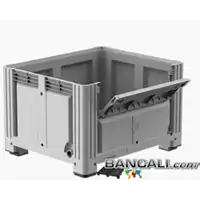 Foto articolo dell\'articolo Cassone plastica 1000x1200h760 mm, 4 piedi, portello, Tara 39 kg.