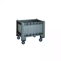 Foto articolo dell\'articolo Contenitore in Plastica Grigia Rettangolare 700x1000 h 800 mm. con 4 RUOTE. Peso Tara 22 Kg.