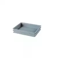 Foto articolo dell\'articolo Contenitore robusto 400x300x70 mm, plastica atossica, 6 L, sovrapponibile, 2 maniglie, tara 0,45 kg.