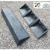 Foto articolo dell\'articolo Cuneo plastica 480 mm, gommini antiscivolo, blocco bobine e rotoli, 1 Kg.